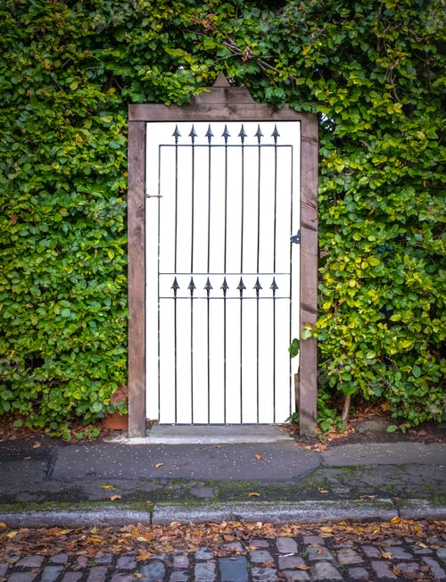 Preview: Gate To Luxury Home With Isolated Background