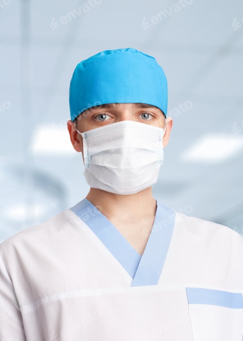 Preview: medical doctor in mask in hospital