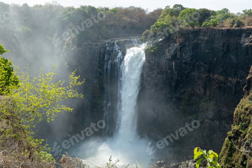 Preview: Victoria Falls, waterfall on the Zambezi River between Zambia and Zimbabwe. Africa