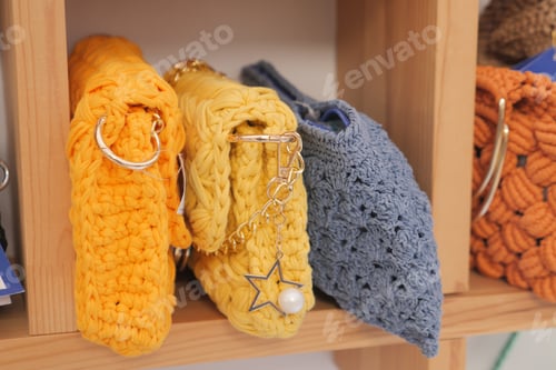 Preview: woolen bags in a store