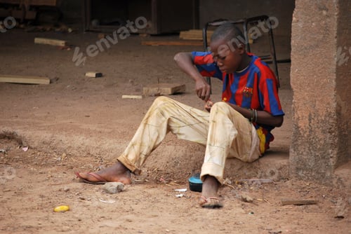 Preview: African boy - street children portrait diversity smile