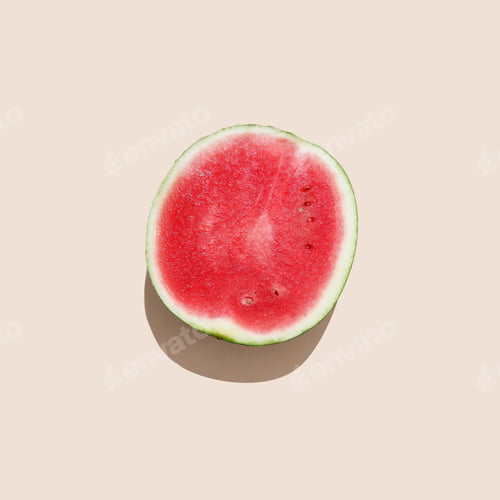 Preview: Watermelon cut on creamy background
