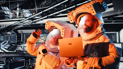 Preview: Astronauts operating starship control interface react to alien presence