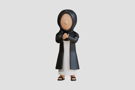 Preview: Muslim Woman 3D Character Peace Offering Pose