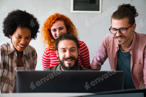 Preview: Software engineers working on project and programming in company. Startup business teamwork concept