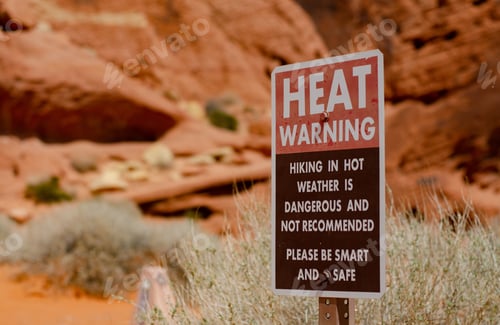 Preview: Heat warning sign for hikers