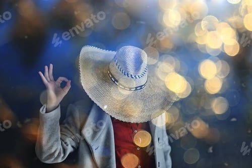 Preview: Wild West Retro Hat Guy Concept America Style Vintage Man