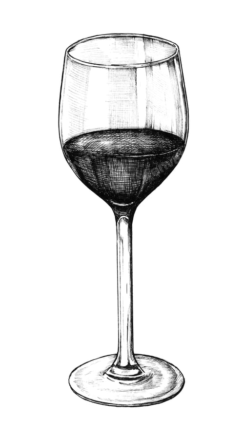 Preview: Hand drawn red wine glass