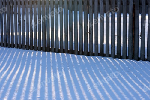 Preview: The shadow of a picket fence in the snow. Graphics