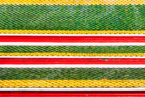 Preview: Roof tiles pattern of Thai temple. Abstract texture background.