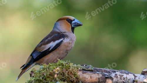 Preview: Hawfinch Sitting on a Branch.