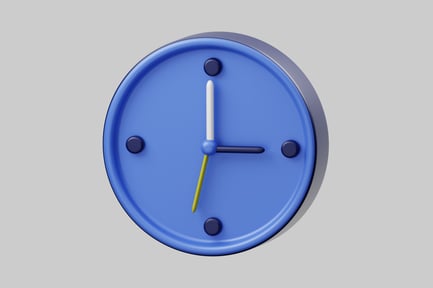 Preview: Analog clock blue plastic design