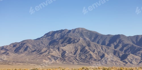 Preview: Desert Mountain Nature Landscape. Sunny Blue Sky.