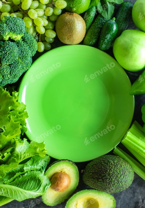 Preview: Green foods for detox. Selective focus.
