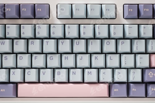 Preview: Modern mechanical keyboard. Minimal style and design keyboard. Custom build keyboard.
