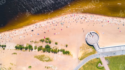Preview: Aerial view of seashore and a beach