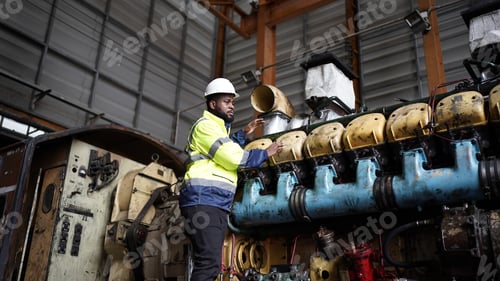 Preview: Portrait of maintenance engineer or apprentice in workshop of railway engineering facility