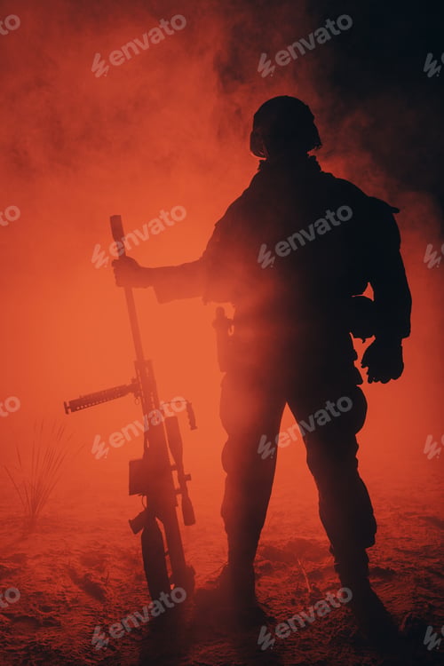 Preview: Army sniper in the fire and smoke
