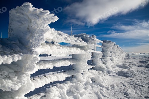 Preview: huge white icicles frozen winter world