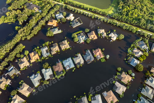 Preview: Hurricane flooded homes in residential community in Florida
