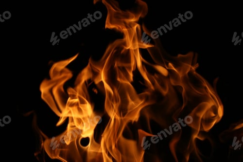 Preview: Fire close up black background
