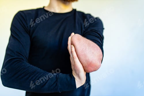 Preview: handsome man warm up and stay strong at home workout