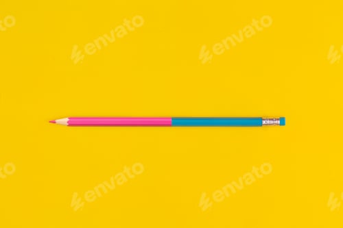 Preview: Pencil on yellow background with space for text