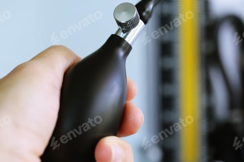 Preview: Hand using blood pressure blur background