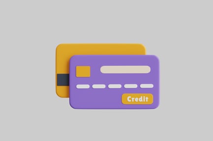 Preview: Cartoon credit cards stacked finance