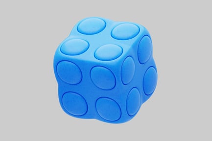 Aperçu: Cube arrondi bleu avec cercles