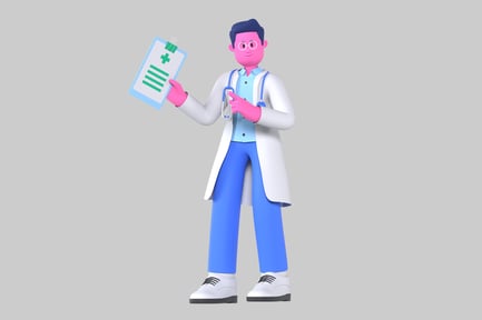Preview: Cartoon doctor with clipboard