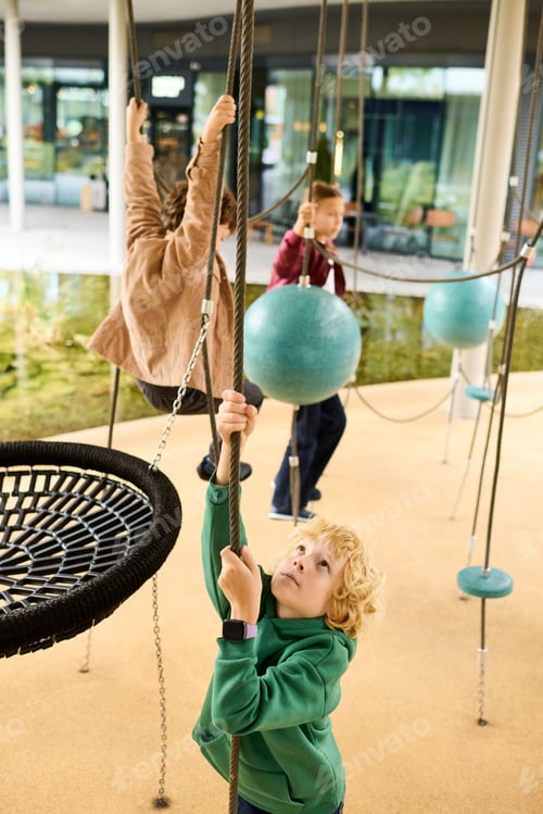 Preview: Children playing joyfully in an autumn playground filled with adventure and laughter