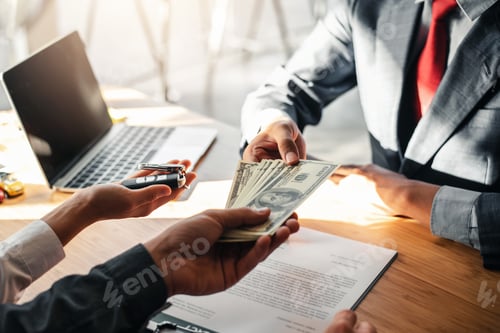 Preview: Business signing a contract buy - sell car.