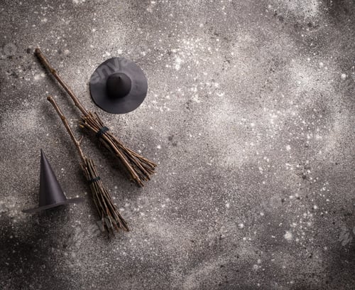 Preview: Halloween background with witches broom