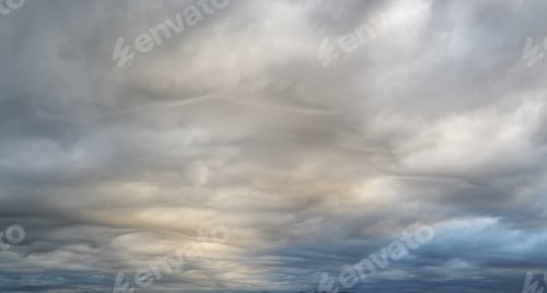 Preview: Lenticular clouds sky panorama.
