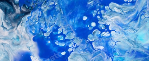 Preview: Abstract acrylic pouring art in colors of ocean
