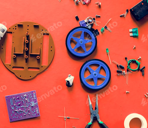 Preview: Electronic toy component isolated on background