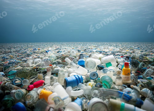 Preview: Devestating shot of plastic waste in the ocean. Water Pollution.