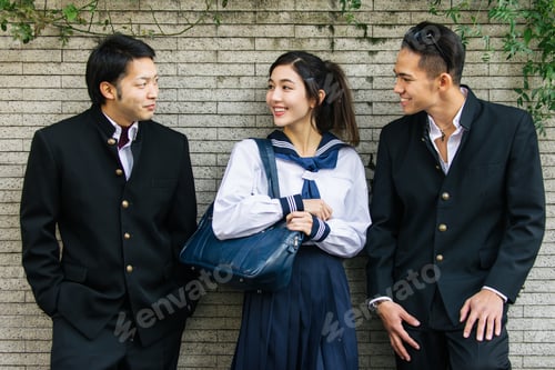 Preview: Japanese students meeting outdoors