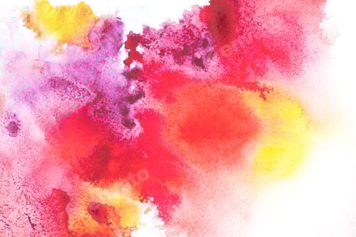 Preview: Abstract Watercolor Painting with Red, Pink and Yellow