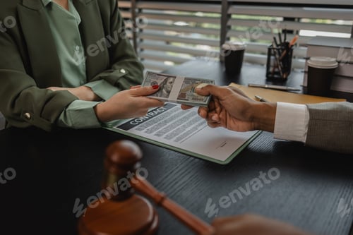 Preview: a client is bribing the opposing lawyer in order to win a case
