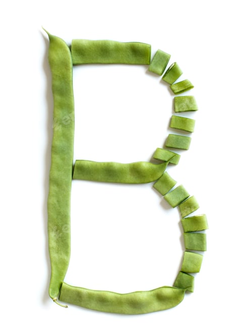 Preview: letter B made from Piattoni green beans