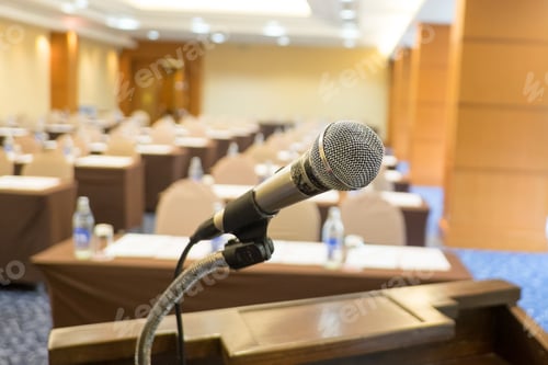 Preview: Close up microphone at seminar room