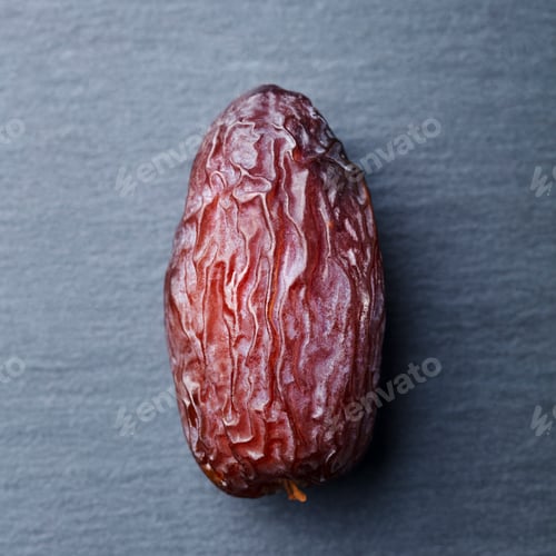 Preview: Fresh Medjool Dates. Slate Stone Background. Close up. Top view.