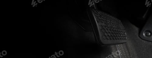 Preview: Close up foot press or push foot break and accelerate pedal of a car to drive ahead.