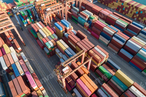 Preview: Aerial view of sea freight containers