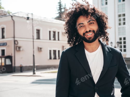 Preview: Handsome man posing outddors