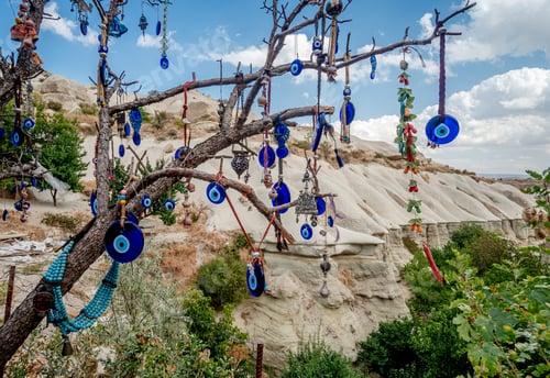 Preview: Amulets from evil eye on tree branches