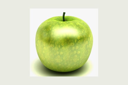 Preview: Apple with stem and brown spots
