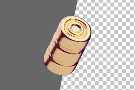 Preview: Chromatic Abstract Gold Cylindrical Stack 3D Icon